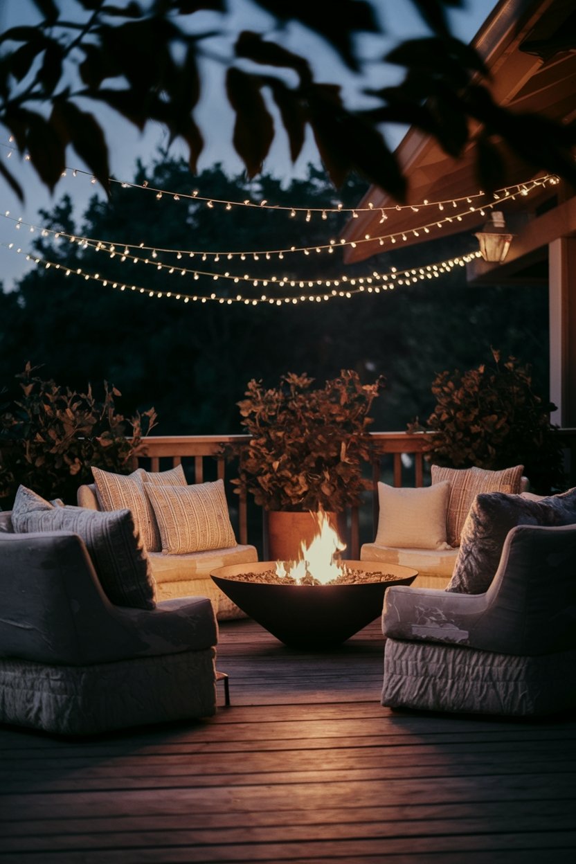 cozy backyard fire pit