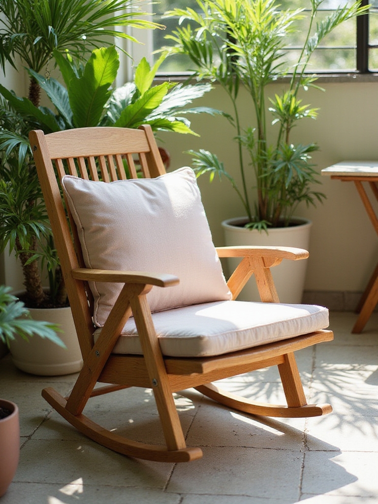 cozy space saving rocking chair