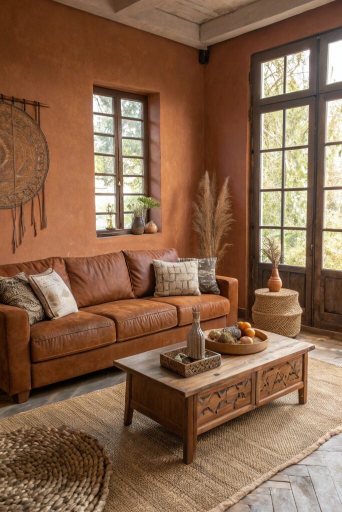 decorate with brown furniture