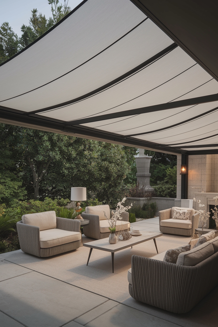 elegant canopied lounging spaces