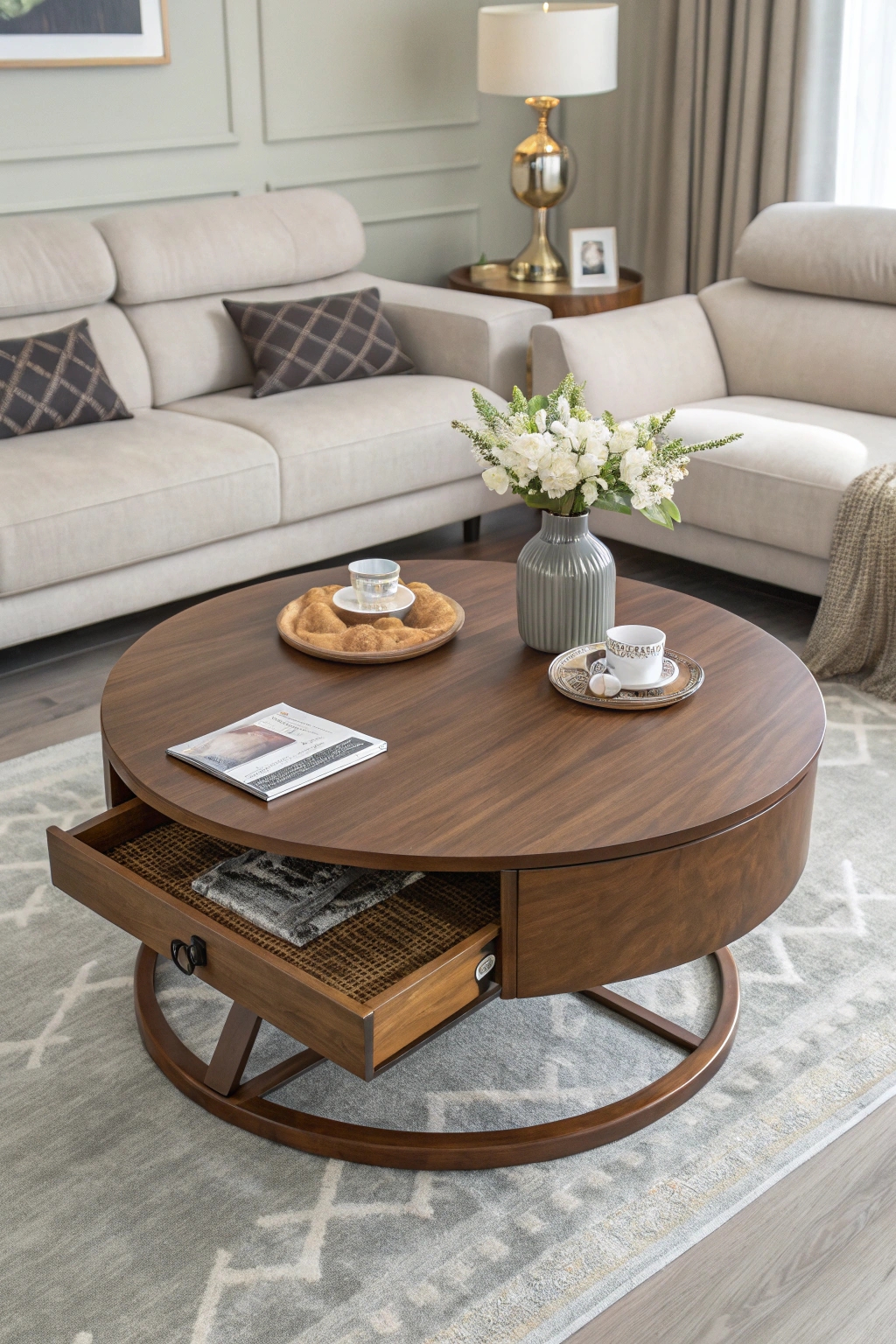 folding round coffee table