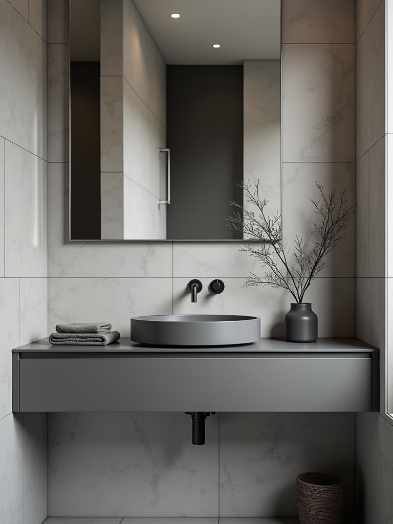 grey fixtures calm ambiance