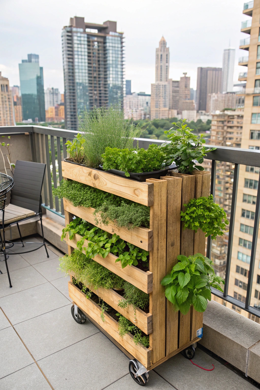 herbs in vertical garden