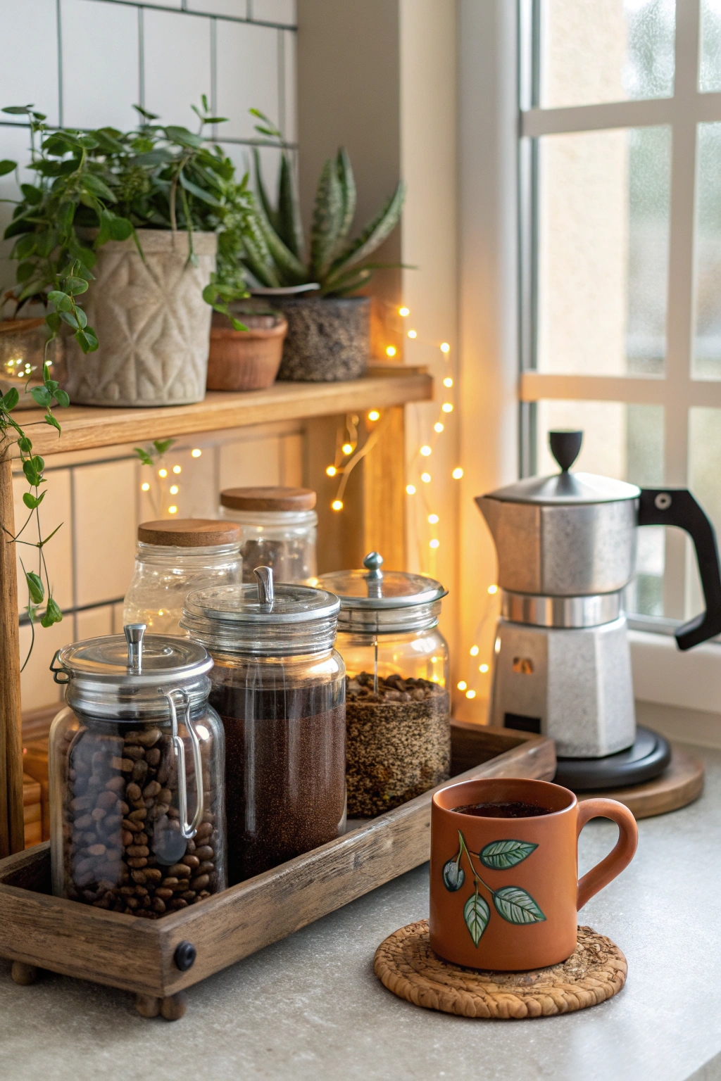 home coffee preparation setup