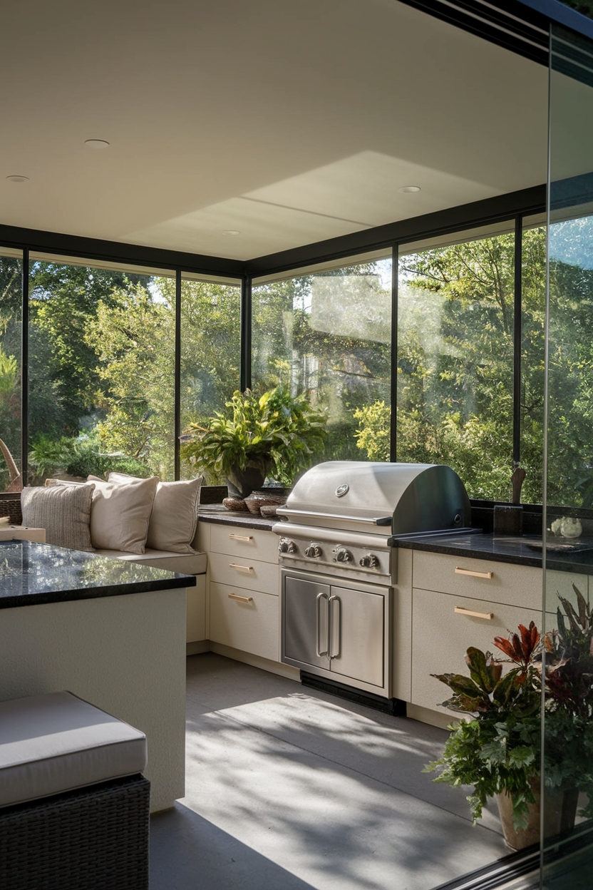 outdoor kitchen privacy enclosure