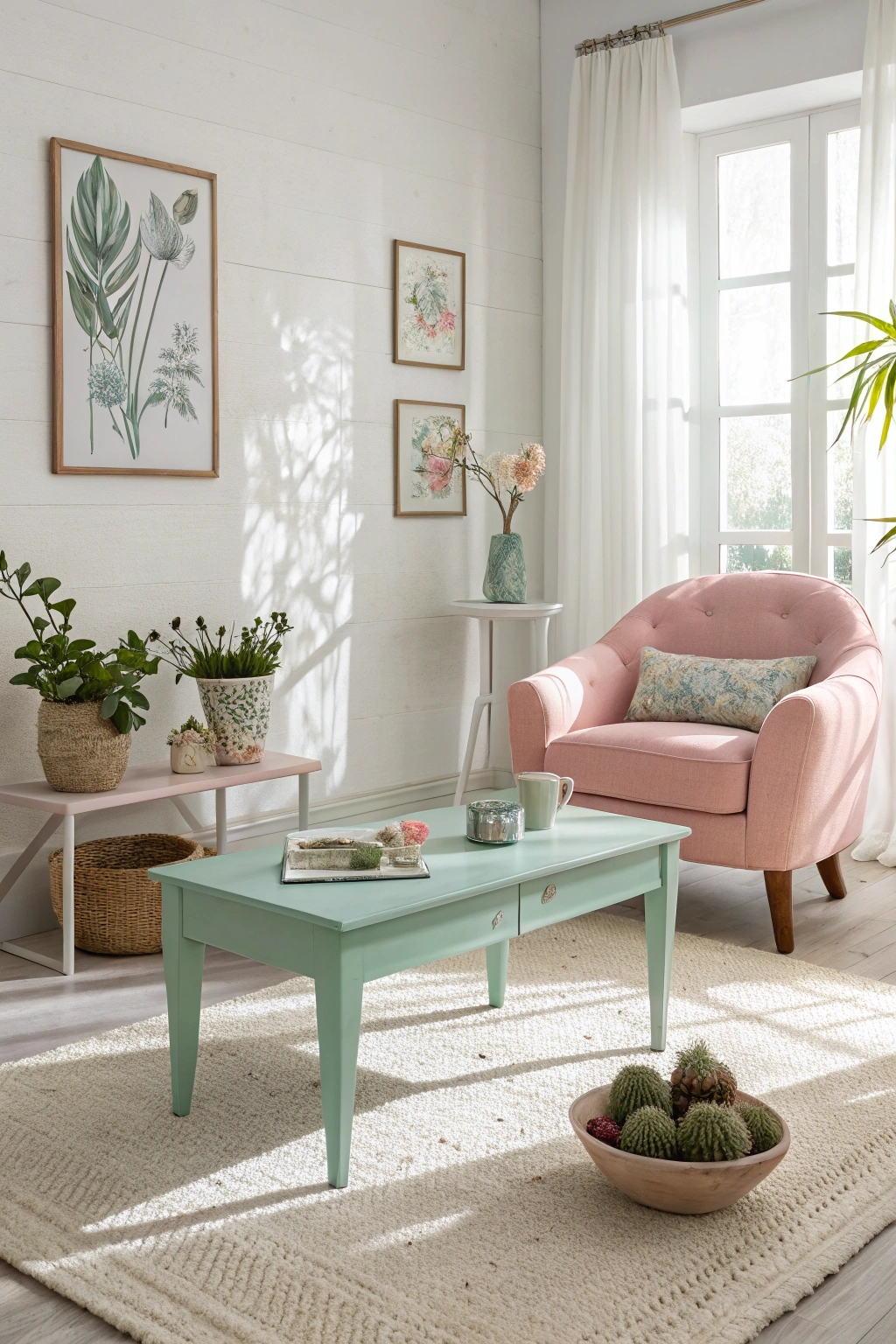 pastel painted furniture transformation