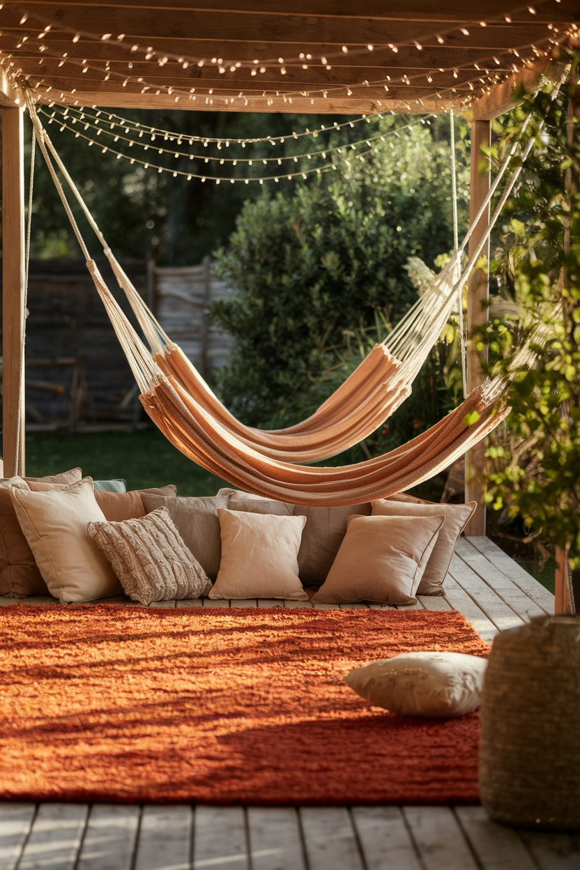 relaxing hammock lounge space