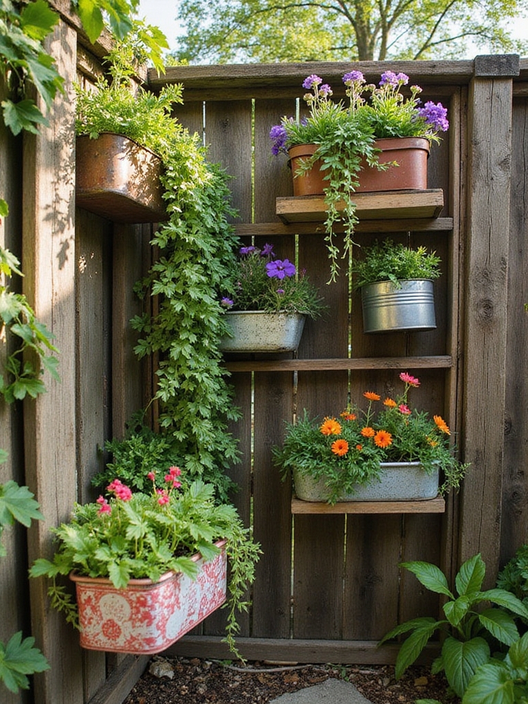 repurposed furniture as planters