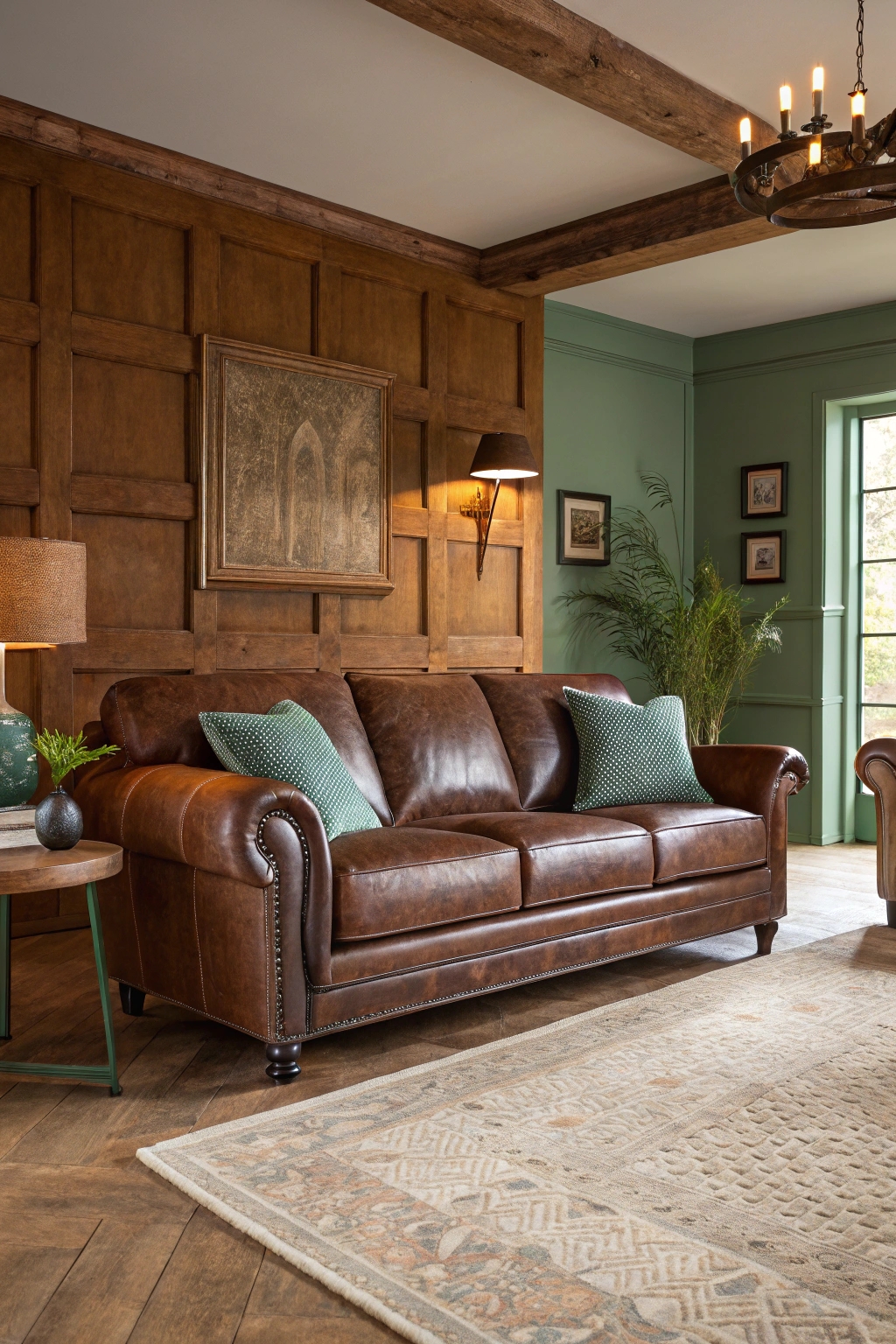 richly colored leather furniture