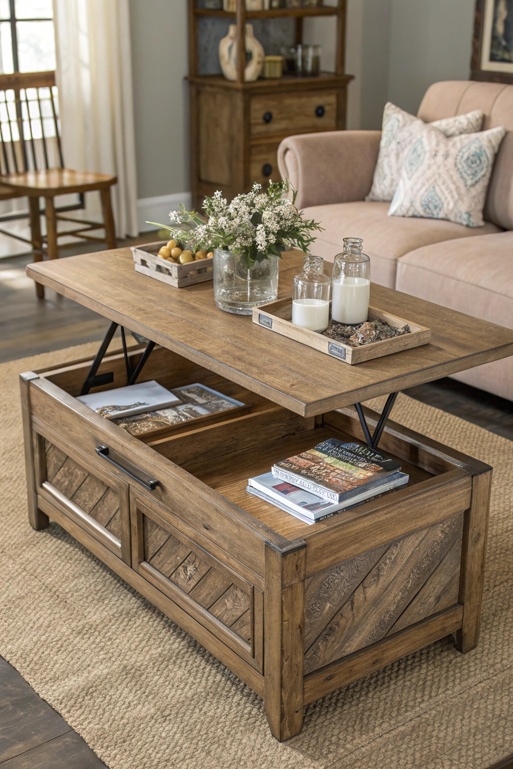 rustic farmhouse lift top table