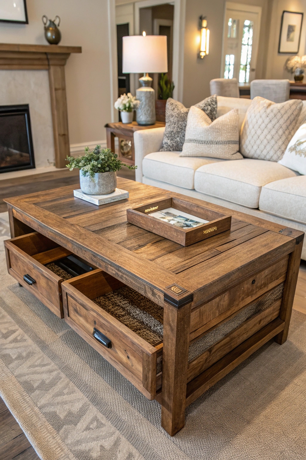 rustic storage coffee table