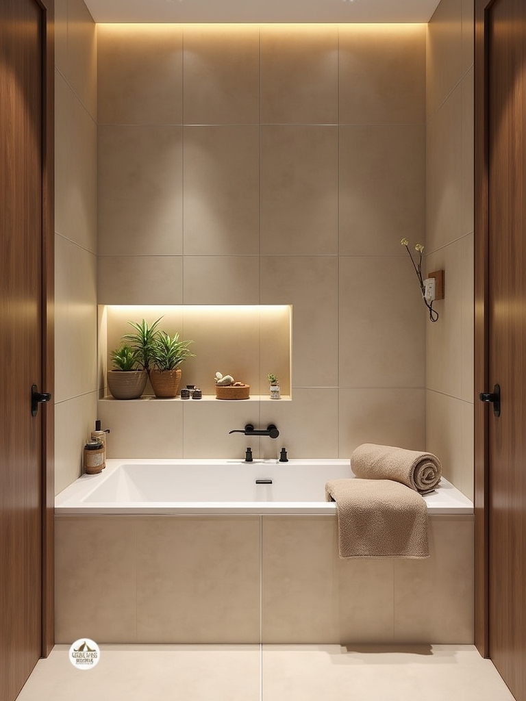 shower niche enhances functionality