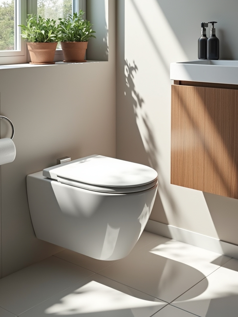 sleek wall mounted toilet design