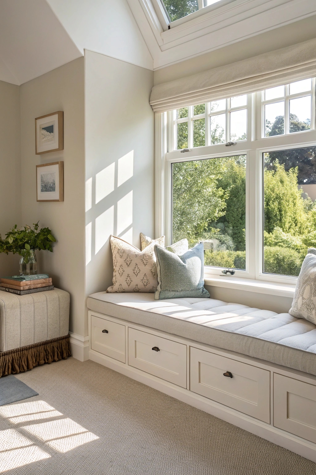 storage bench by window