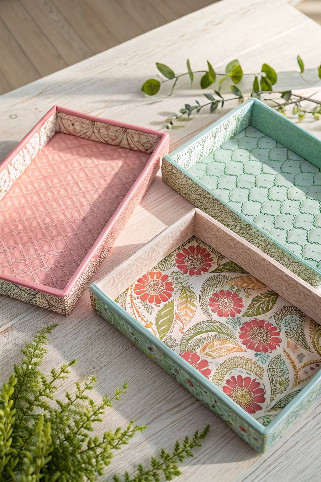 stylish textile serving trays