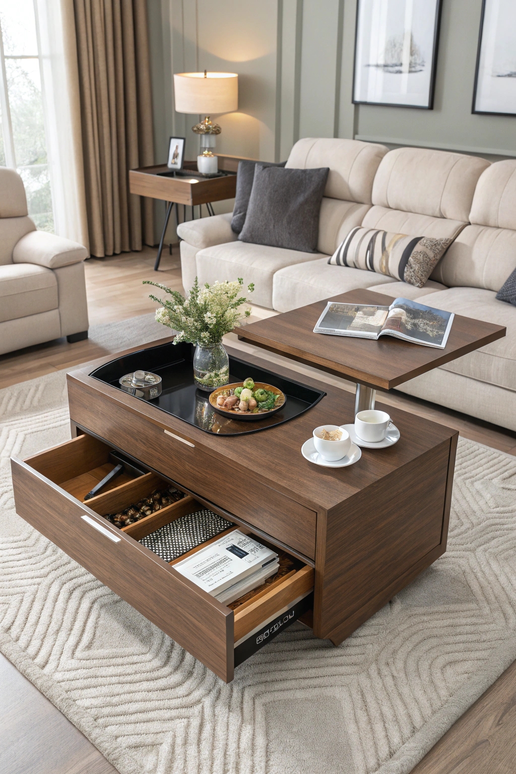 swivel top coffee table design