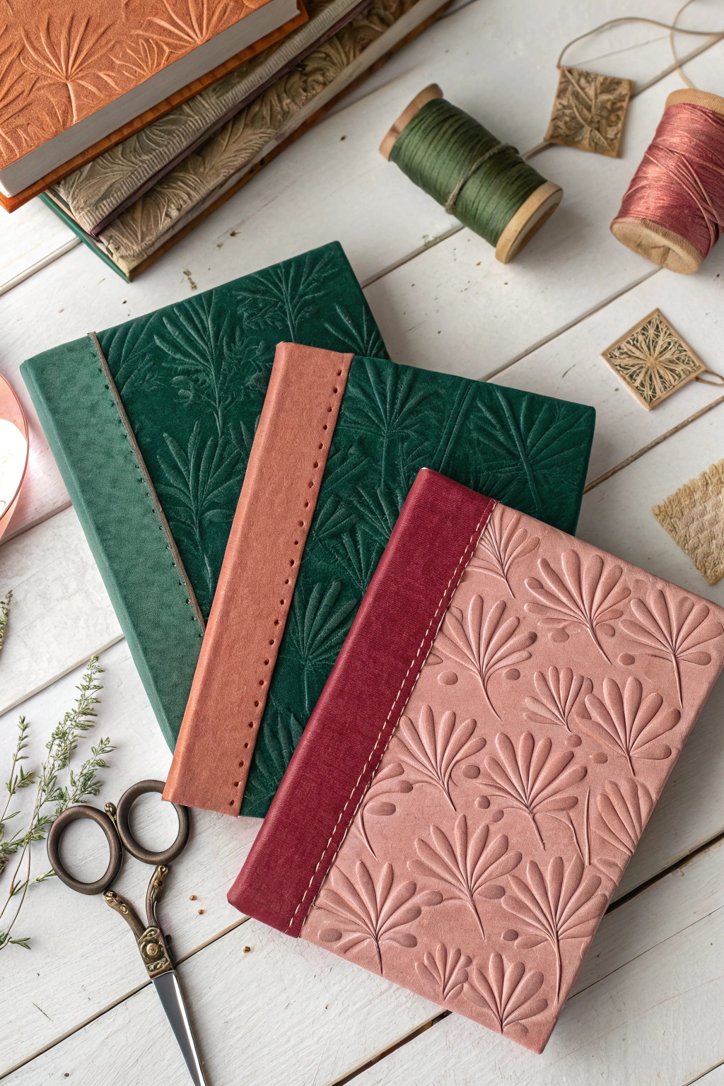 textured book bindings collection