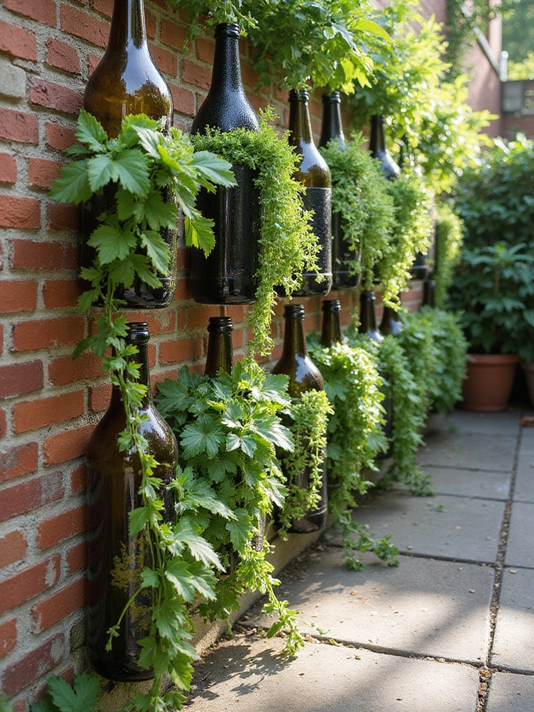 upcycled bottle garden planters