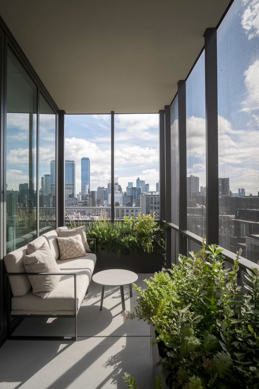 urban oasis on balcony