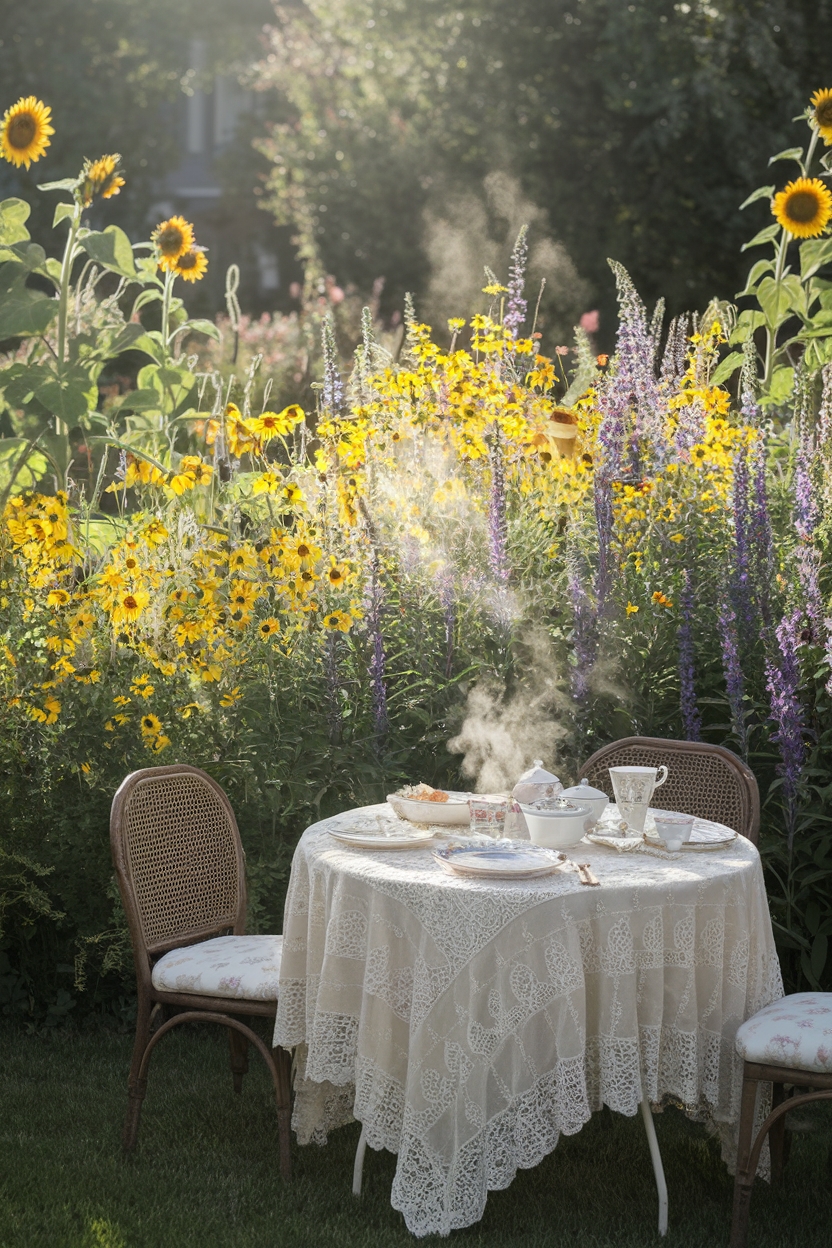 vibrant sunflower garden edges