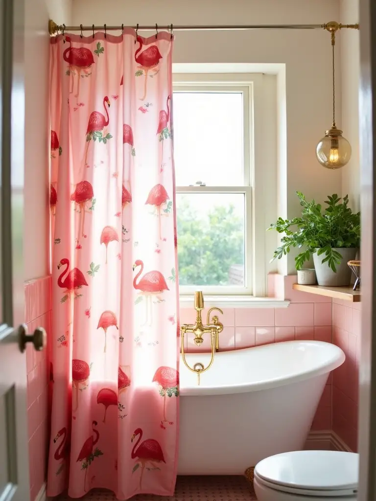 whimsical pink bathroom decor