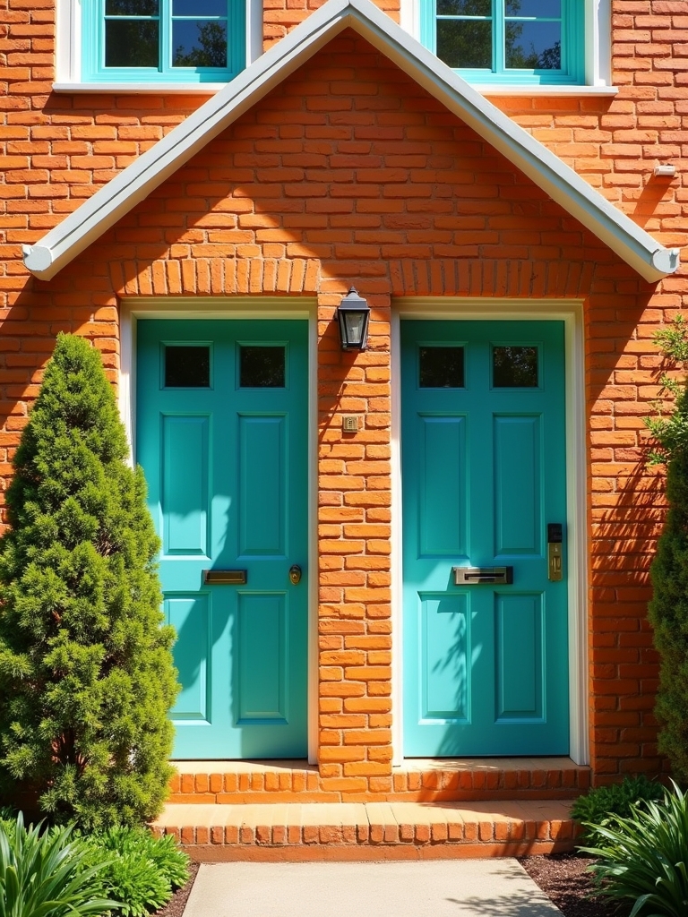 aqua and white accents