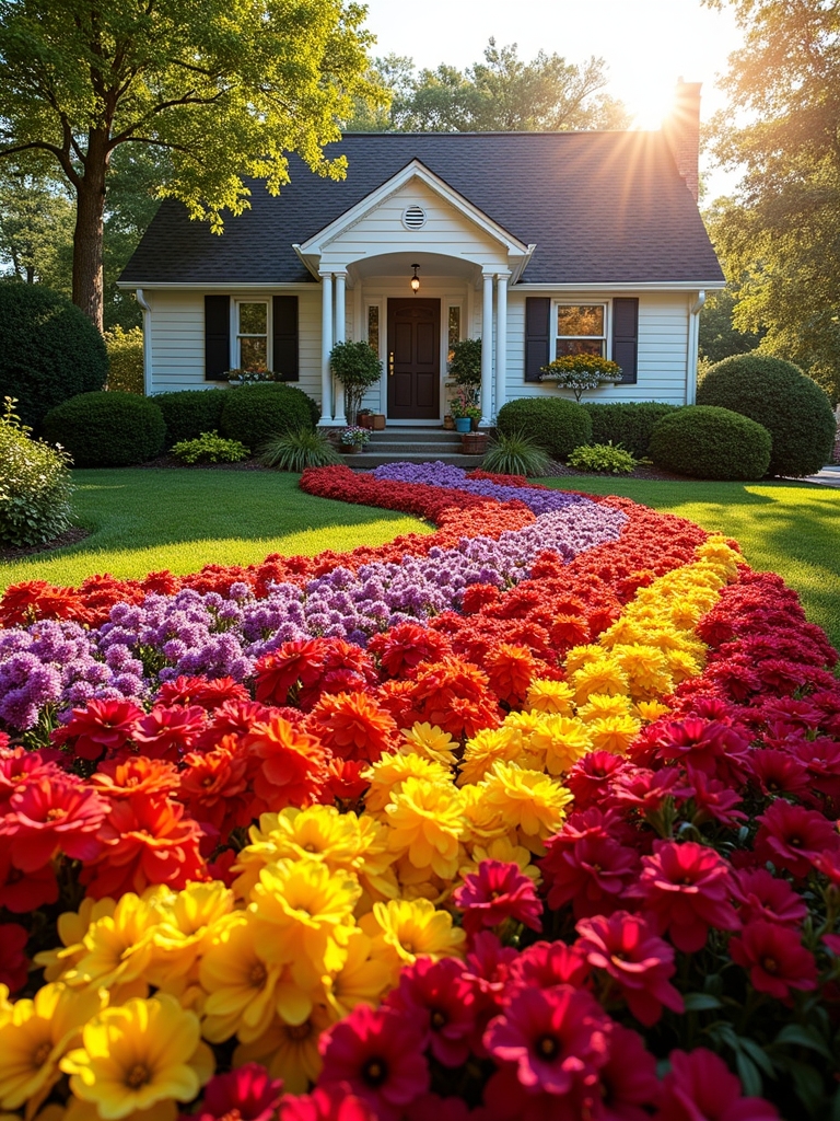 artistic mosaic flower bed