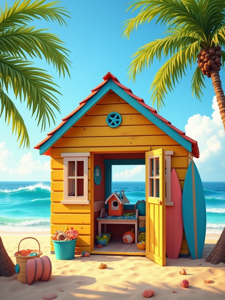 beach themed backyard retreat