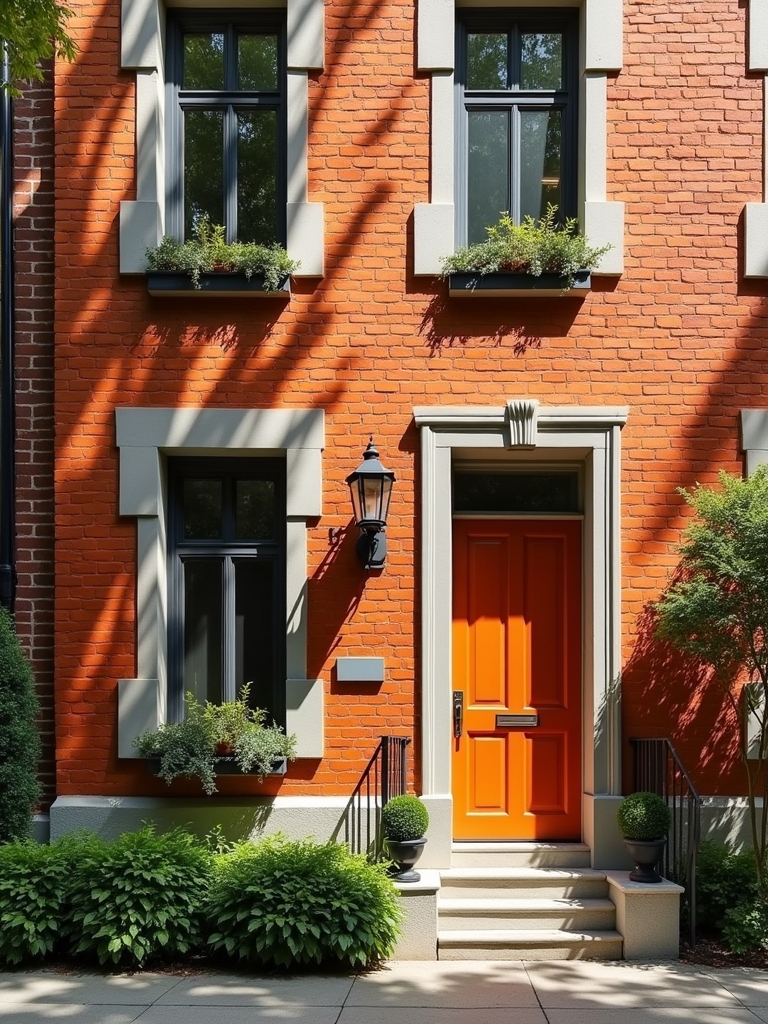 burnt orange and gray accents