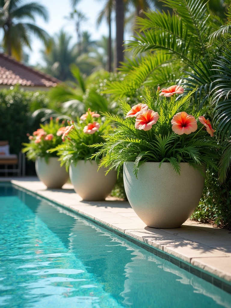 chic fiberstone pool planters