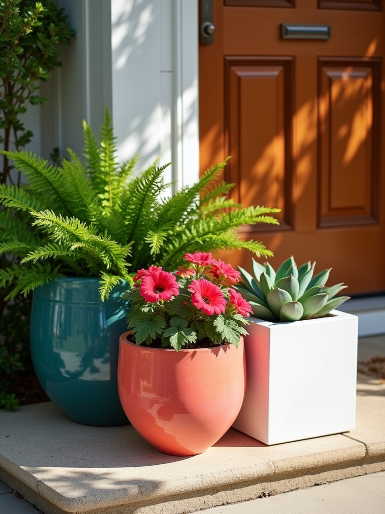 colorful coordinated planter aesthetics