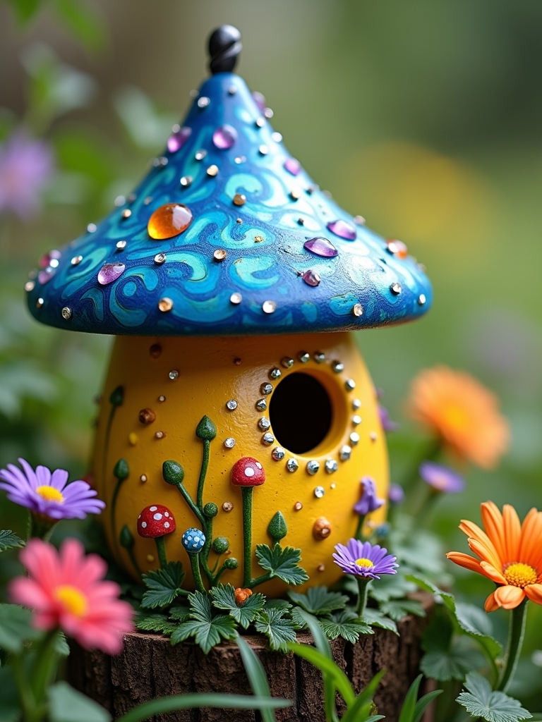 colorful creative birdhouses design