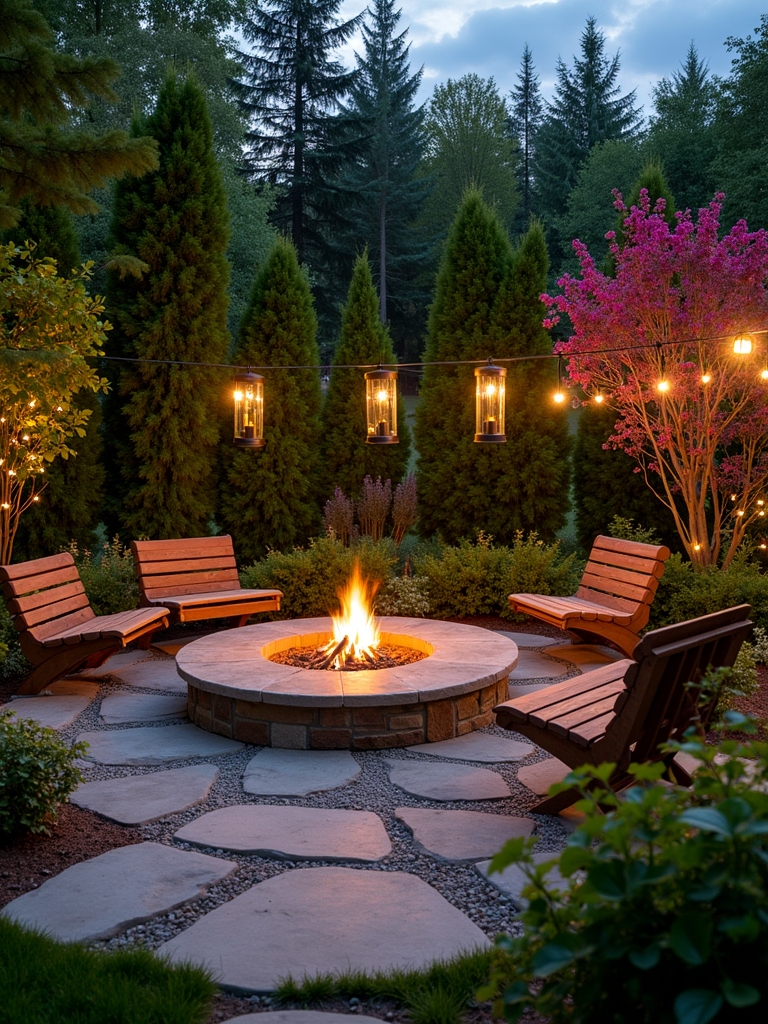 cozy backyard fire pit