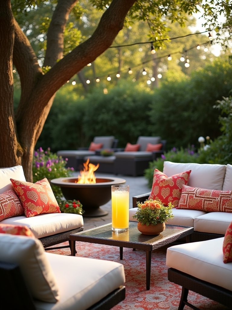 cozy outdoor lounge area
