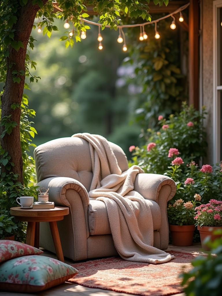 cozy outdoor reading nook