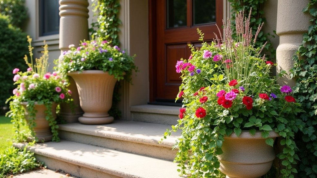 creative entrance planter ideas