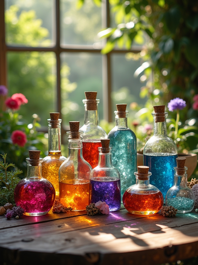 diy colorful potion bottles