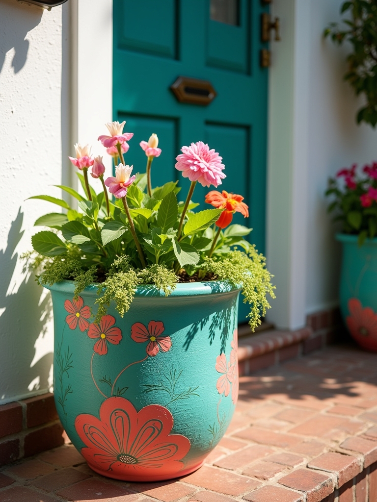 diy geometric painted planters