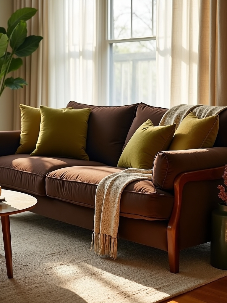 earthy tones olive accents