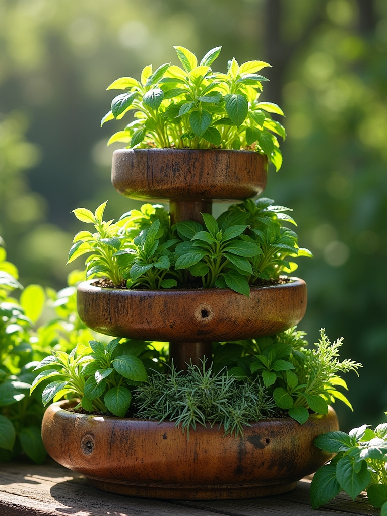 efficient multi level herb gardening