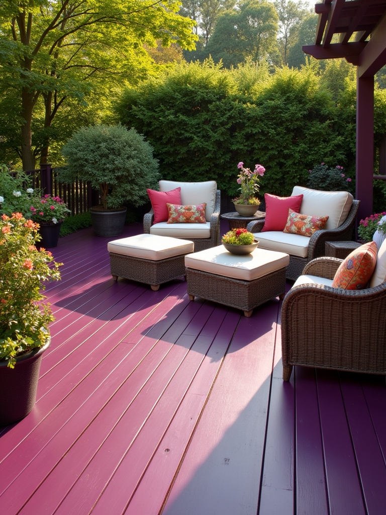 elegant deep plum deck