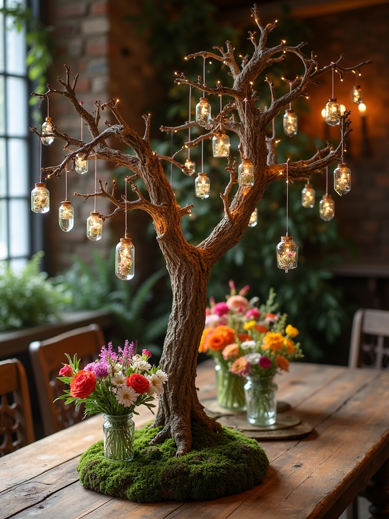 enchanted nature themed centerpiece creation