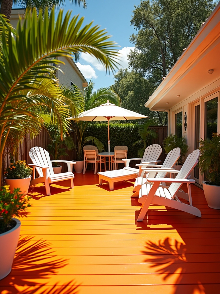 energizing backyard with orange