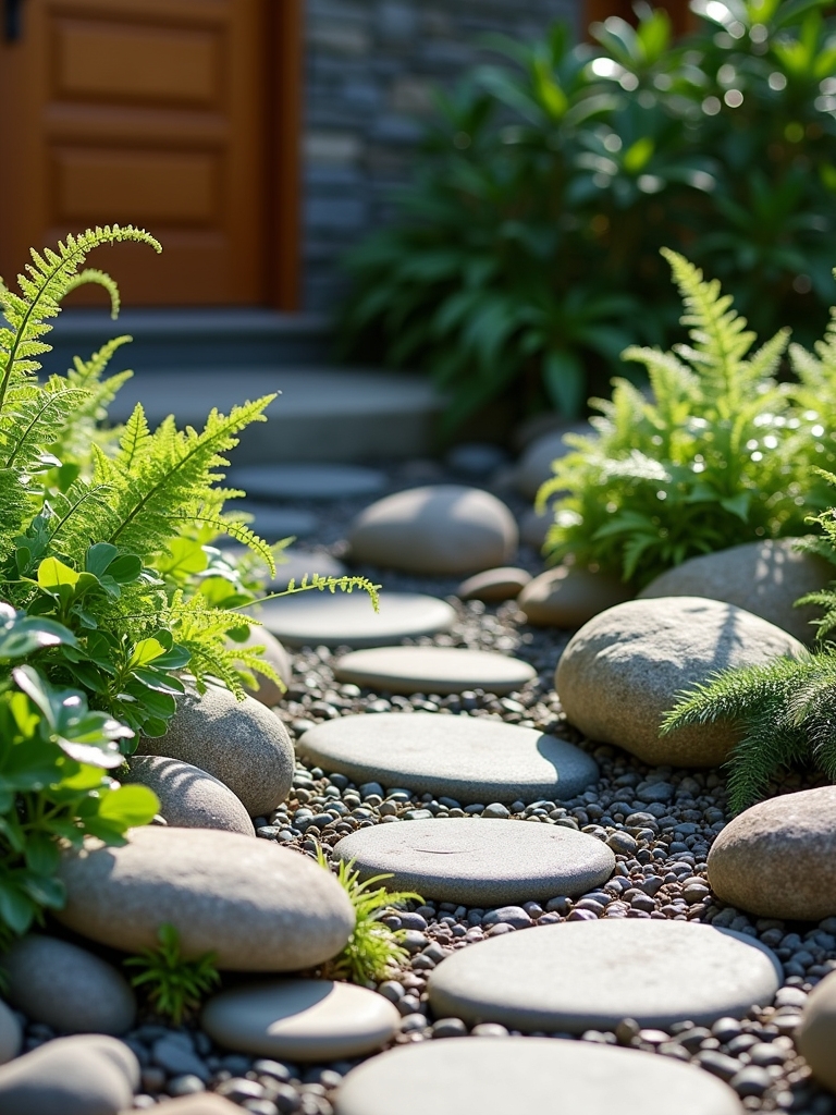 enhance entryway with rocks