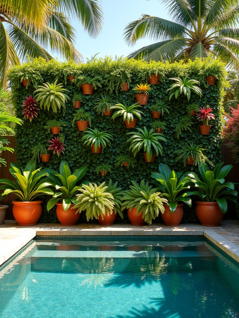 enhance poolside with greenery