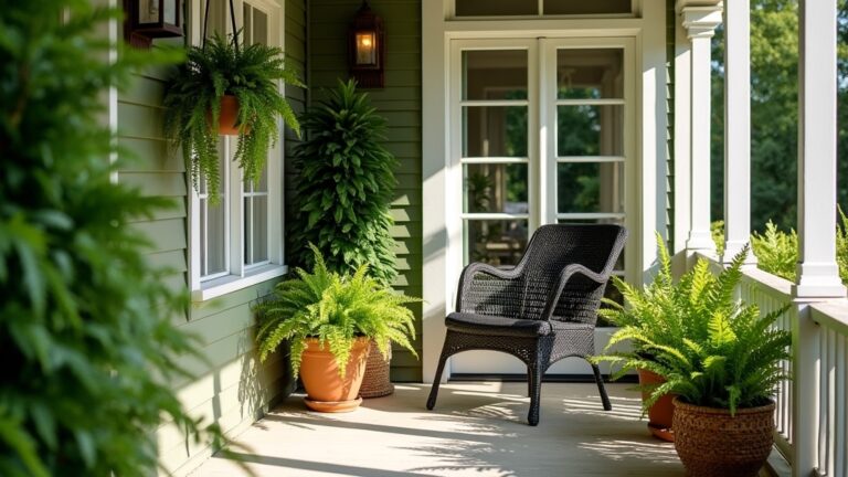fresh fern porch decor