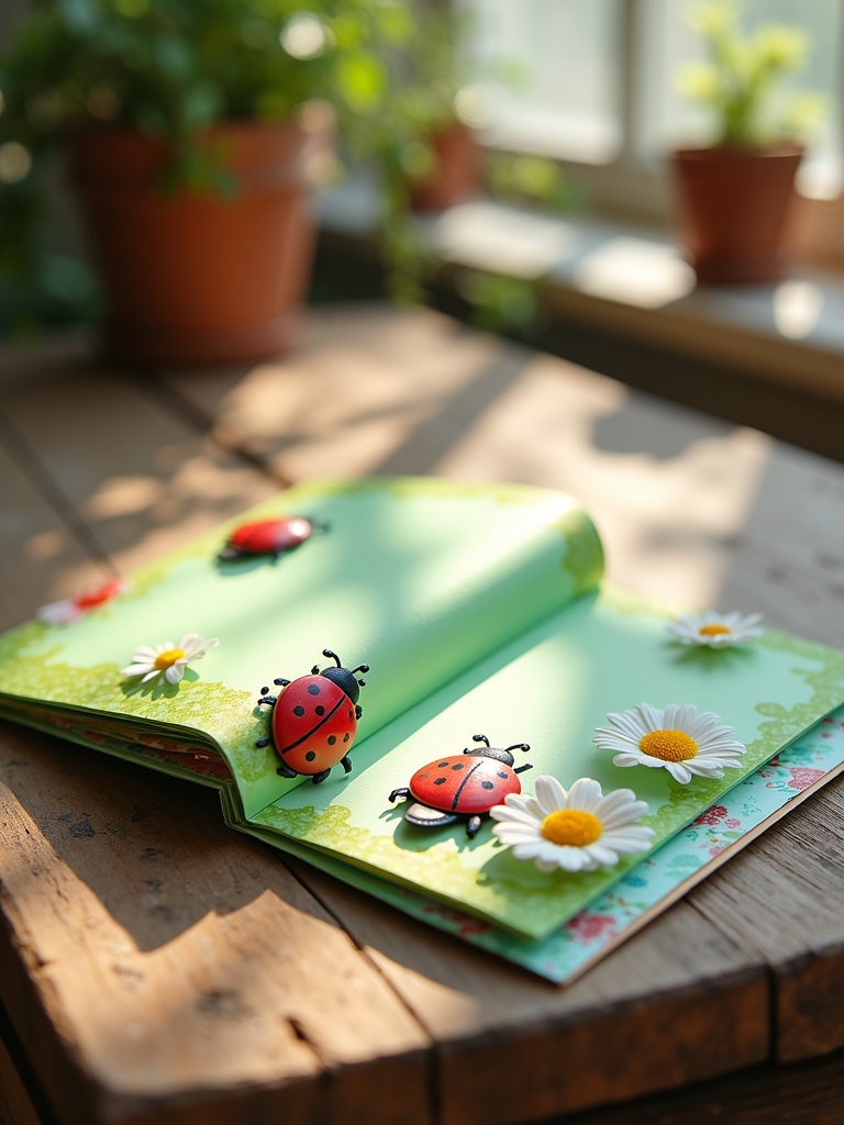 ladybug themed spring card
