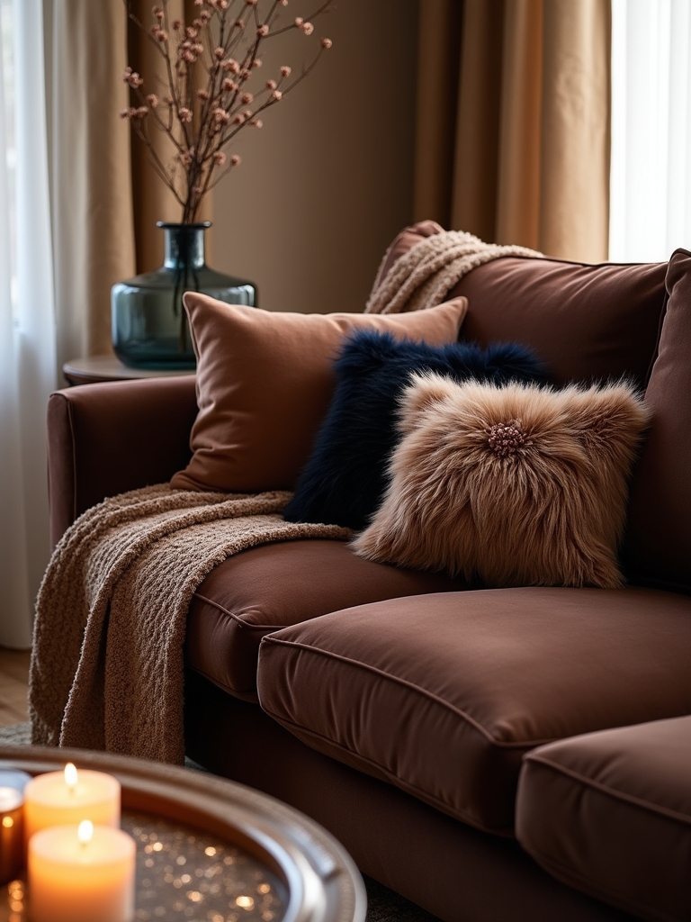 layering faux fur velvet