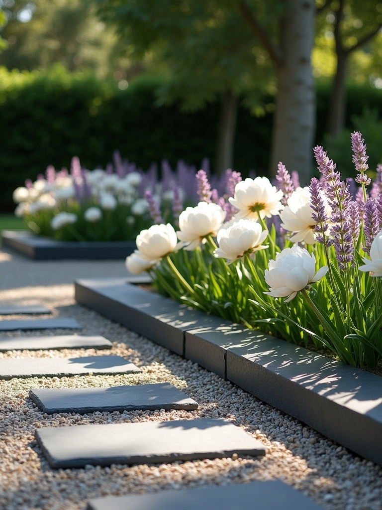 minimalist geometric flower beds