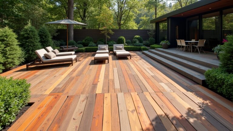 modern backyard deck colors